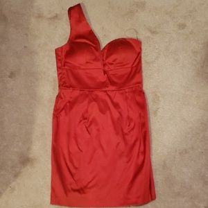 Red one shoulder mini dress Sz. Small